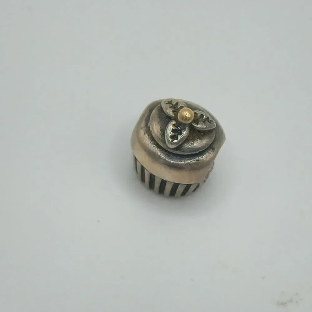 Pandora Two Tone Gold Silver cupcake charm